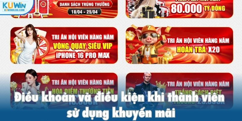 Điều khoản và điều kiện khi thành viên sử dụng khuyến mãi